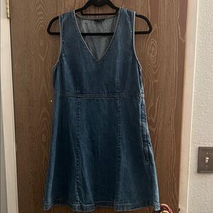 Classic Blue Denim Midi Dress